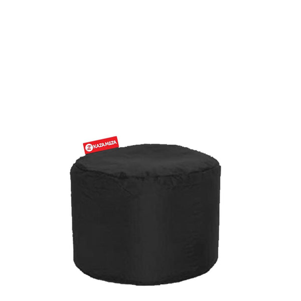 Foam and PVC pouf  - black